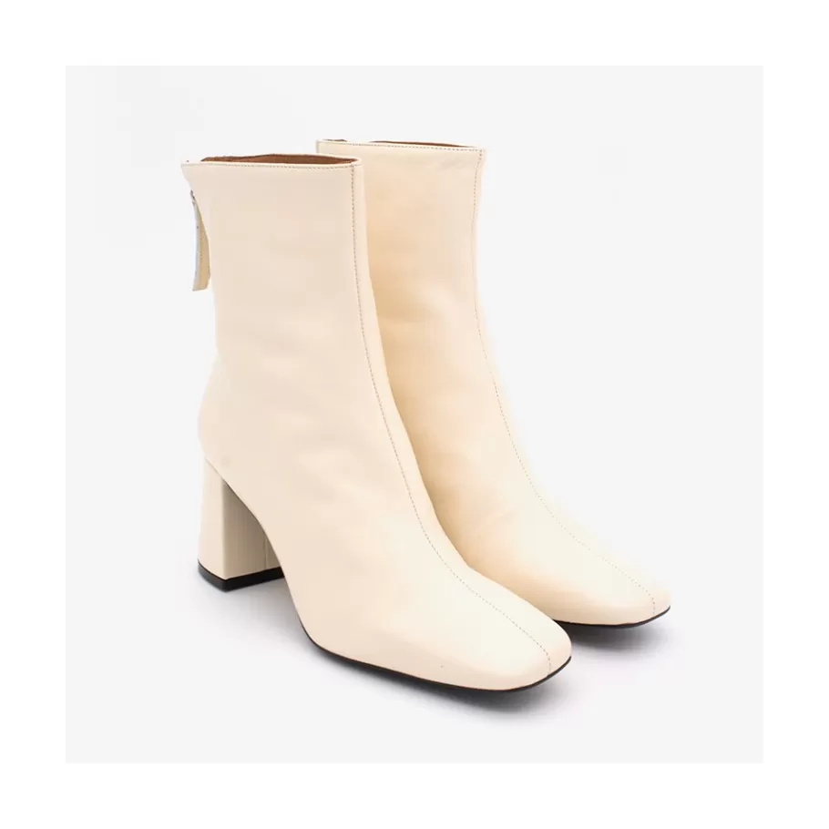 Boots And Booties<Ángel Alarcón Aland - Women S Square Toe Leather Booties, Wide Heel And Zip