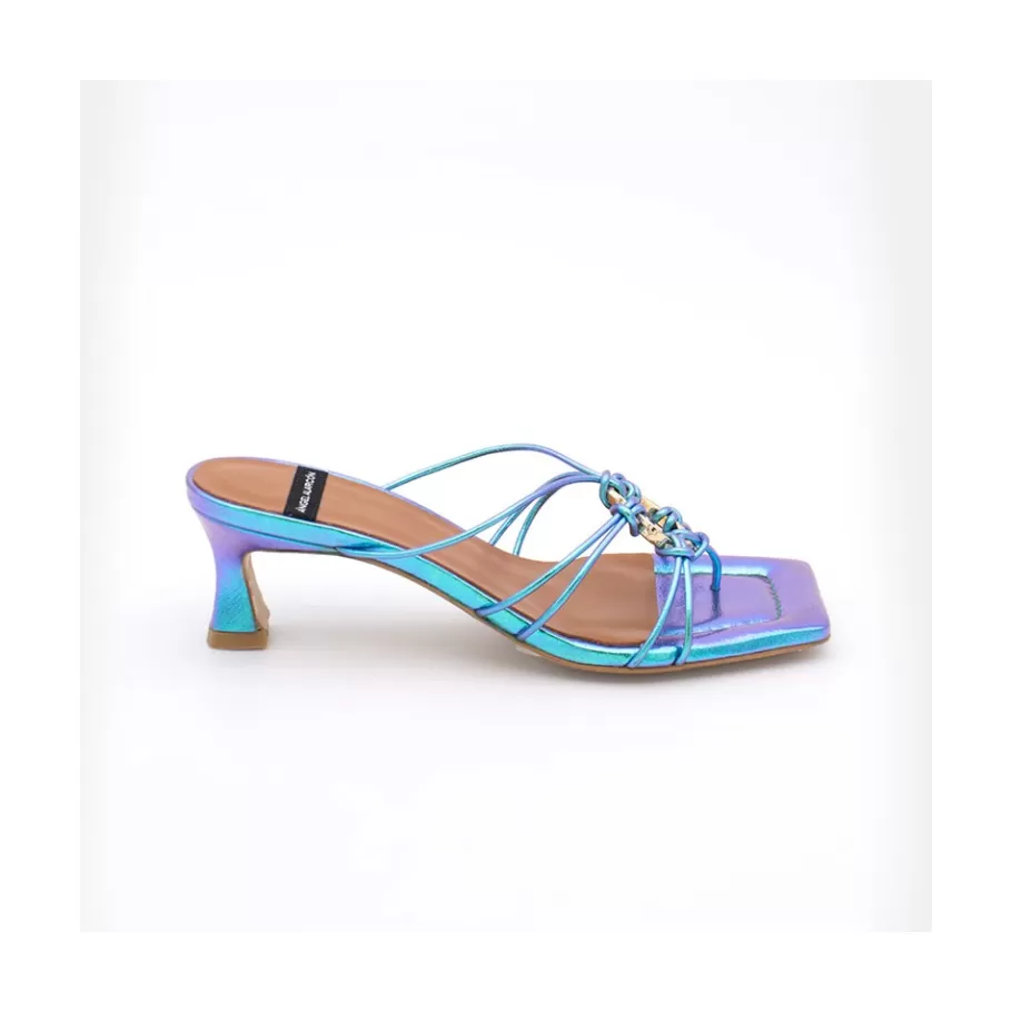 Metallized Shoes<Ángel Alarcón Alexia - Iridiscence Strappy Sandals With Padded Insole