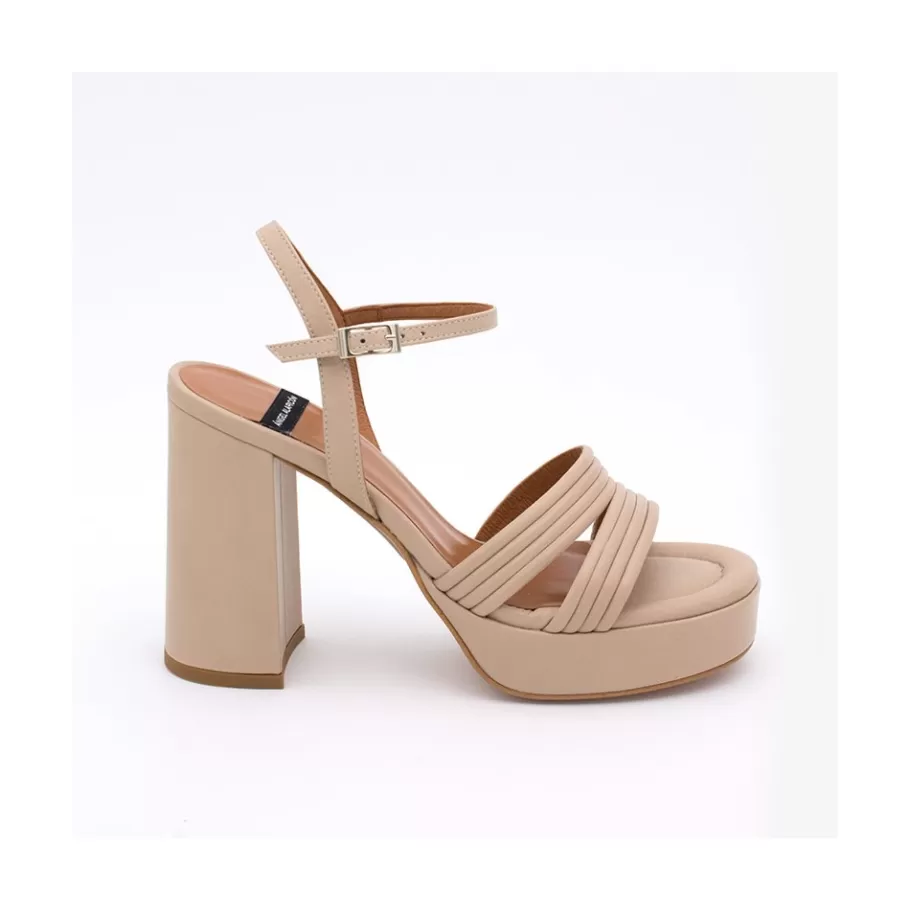 Sandals<Ángel Alarcón Amber - Strap Leather Sandals With Block High Heel & Platform