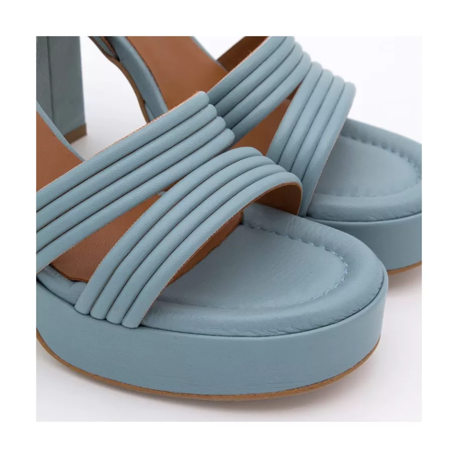 Sandals<Ángel Alarcón Amber - Strap Leather Sandals With Block High Heel & Platform