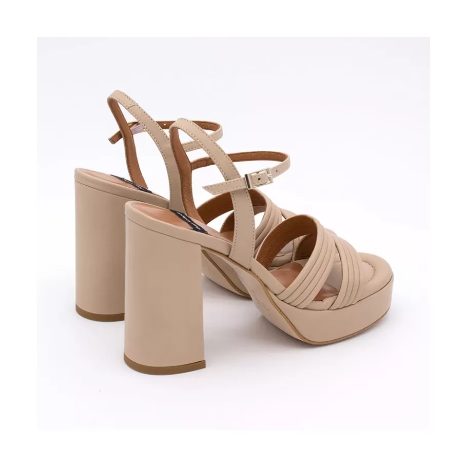 Sandals<Ángel Alarcón Amber - Strap Leather Sandals With Block High Heel & Platform
