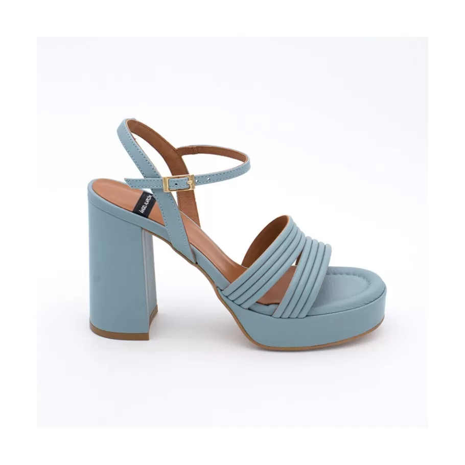 Sandals<Ángel Alarcón Amber - Strap Leather Sandals With Block High Heel & Platform