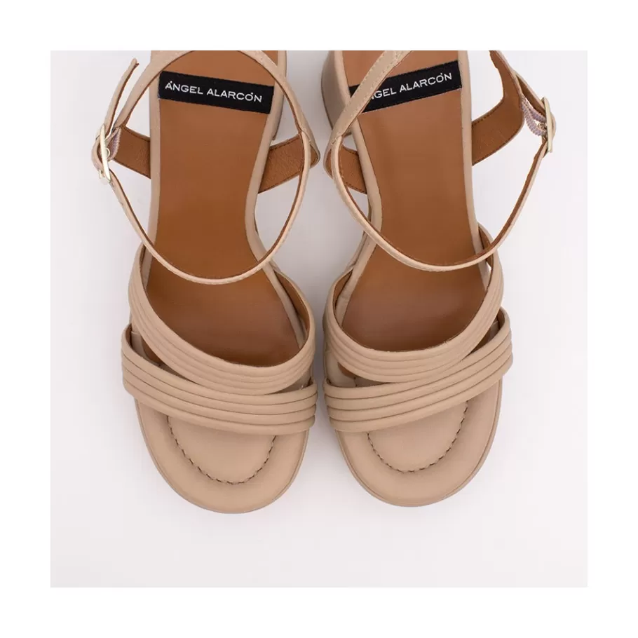 Sandals<Ángel Alarcón Amber - Strap Leather Sandals With Block High Heel & Platform