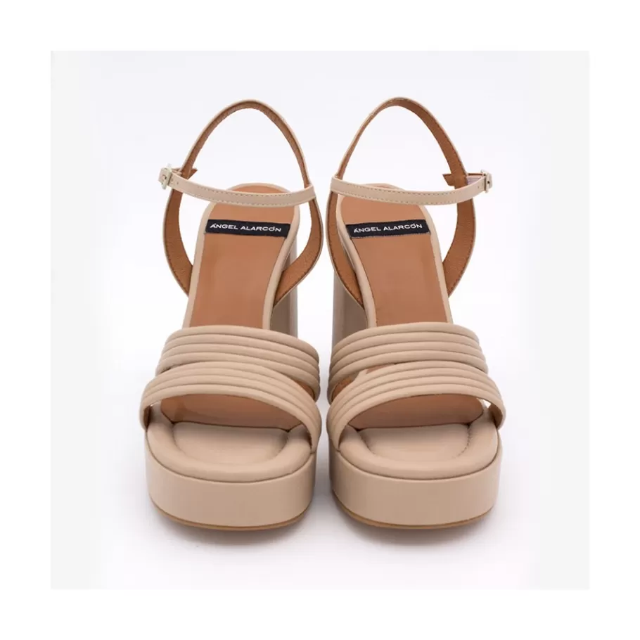 Sandals<Ángel Alarcón Amber - Strap Leather Sandals With Block High Heel & Platform