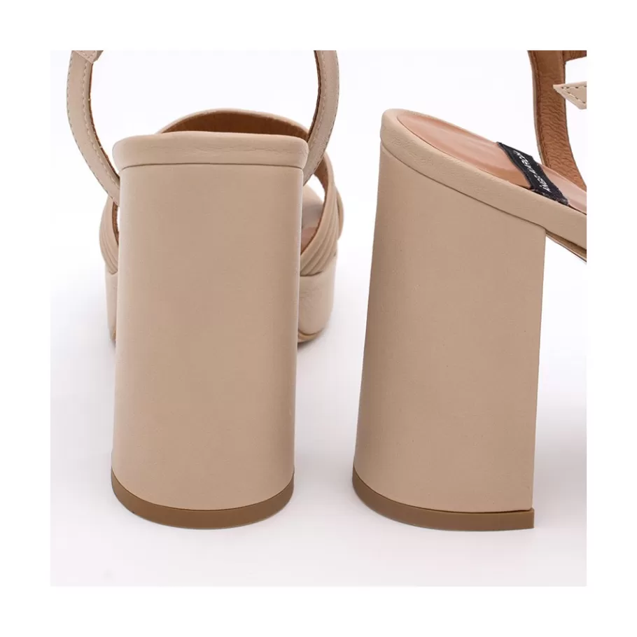 Sandals<Ángel Alarcón Amber - Strap Leather Sandals With Block High Heel & Platform