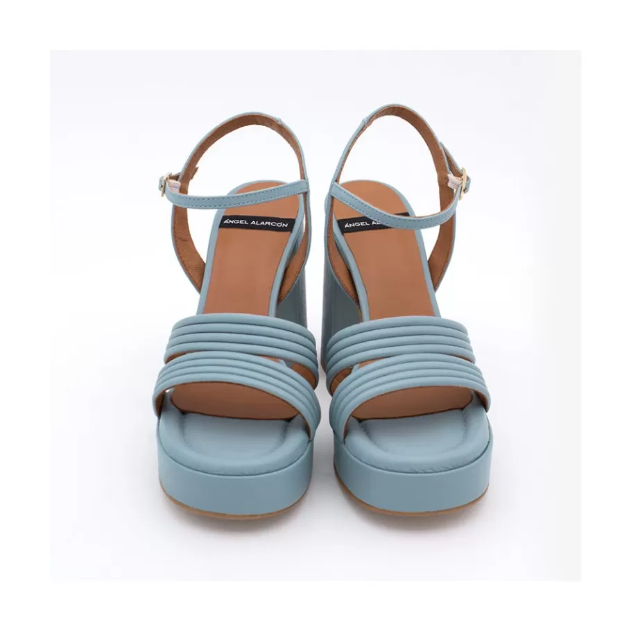 Sandals<Ángel Alarcón Amber - Strap Leather Sandals With Block High Heel & Platform