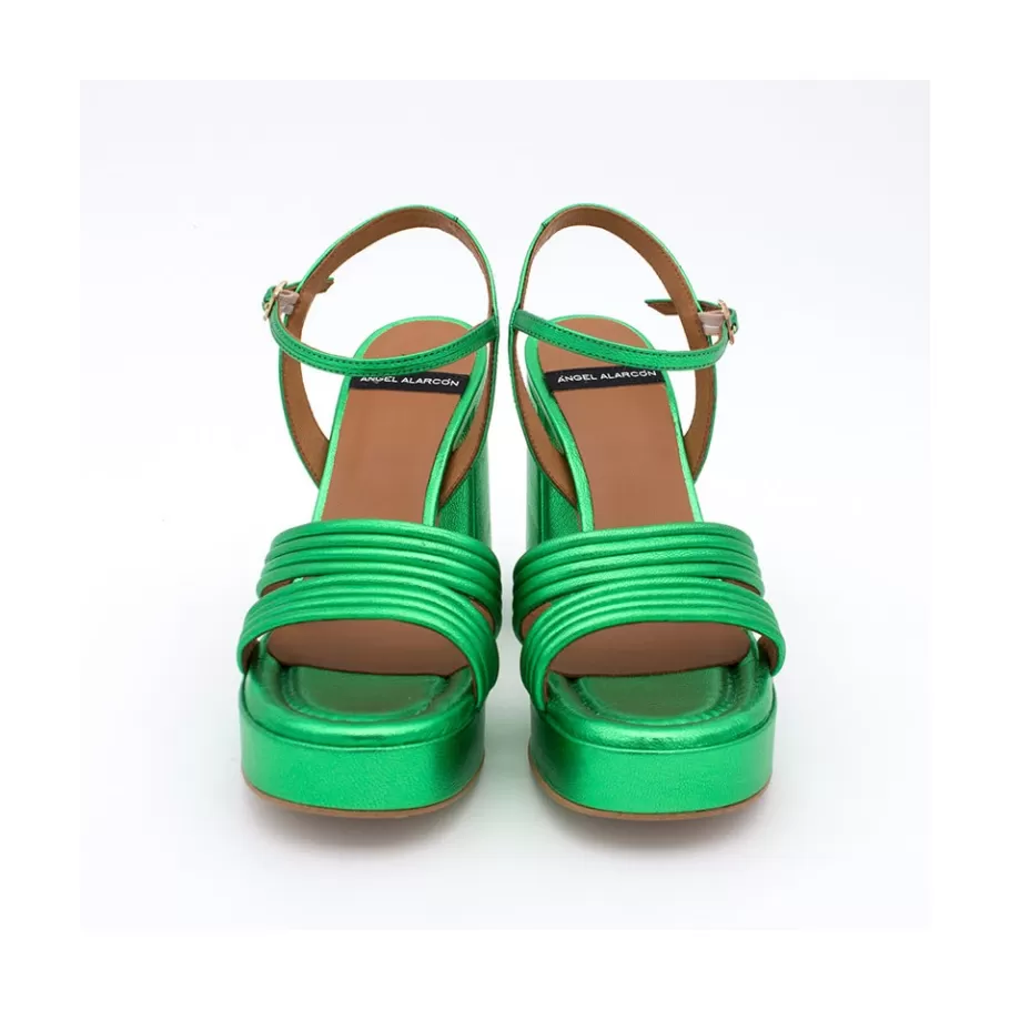amber__strap_metallized_leather_sandals_with_block_high_heel__platform_2.webp Metallized Shoes<Ángel Alarcón Amber - Strap Metallized Leather Sandals With Block High Heel & Platform