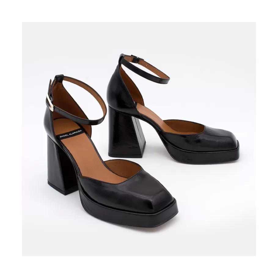 Heeled Shoes<Ángel Alarcón Anna - Shiny Leather Platform & Heeled Ankle Strap D Orsay