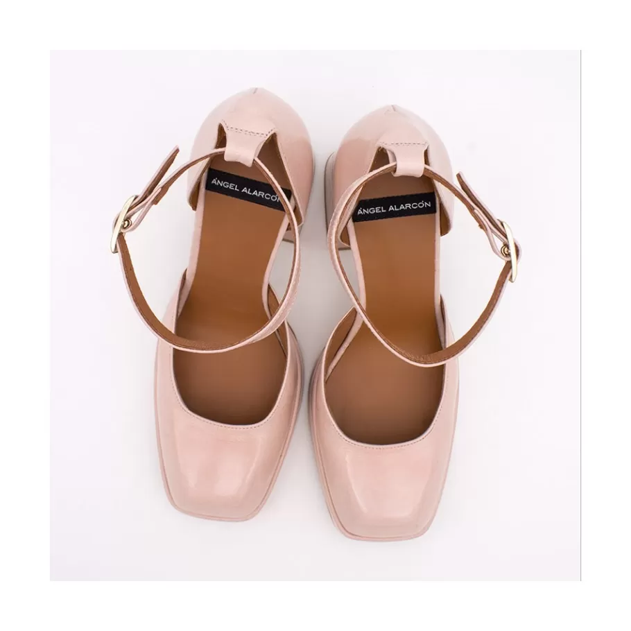 Heeled Shoes<Ángel Alarcón Anna - Shiny Leather Platform & Heeled Ankle Strap D Orsay