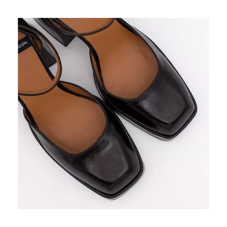 Heeled Shoes<Ángel Alarcón Anna - Shiny Leather Platform & Heeled Ankle Strap D Orsay