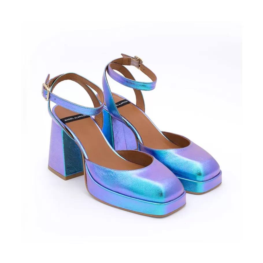 Last Units<Ángel Alarcón Badda - Iridiscence Ankle Strap Shoes With Block Heel And Platform