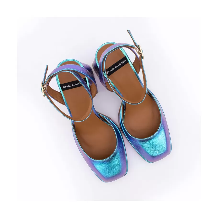 Last Units<Ángel Alarcón Badda - Iridiscence Ankle Strap Shoes With Block Heel And Platform
