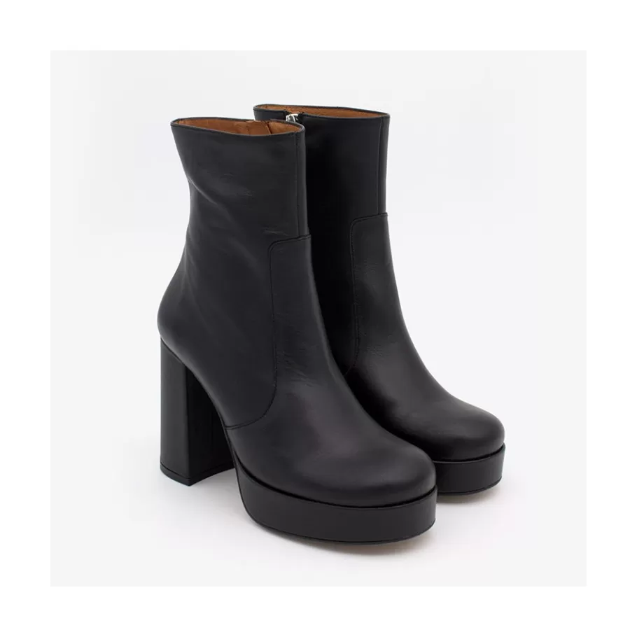 Last Units<Ángel Alarcón Cadeo - Women S Leather Ankle Boots With High Heel & Platform