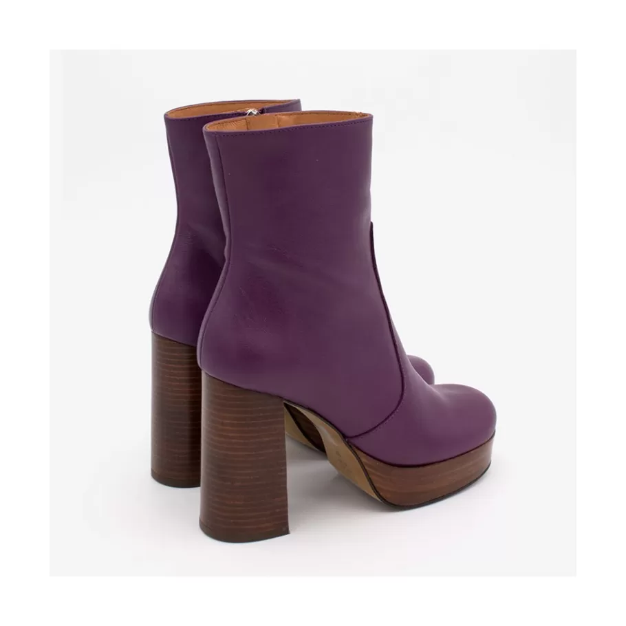 Heeled Shoes<Ángel Alarcón Cadeo - Women S Leather Ankle Boots With Wood High Heel & Platform