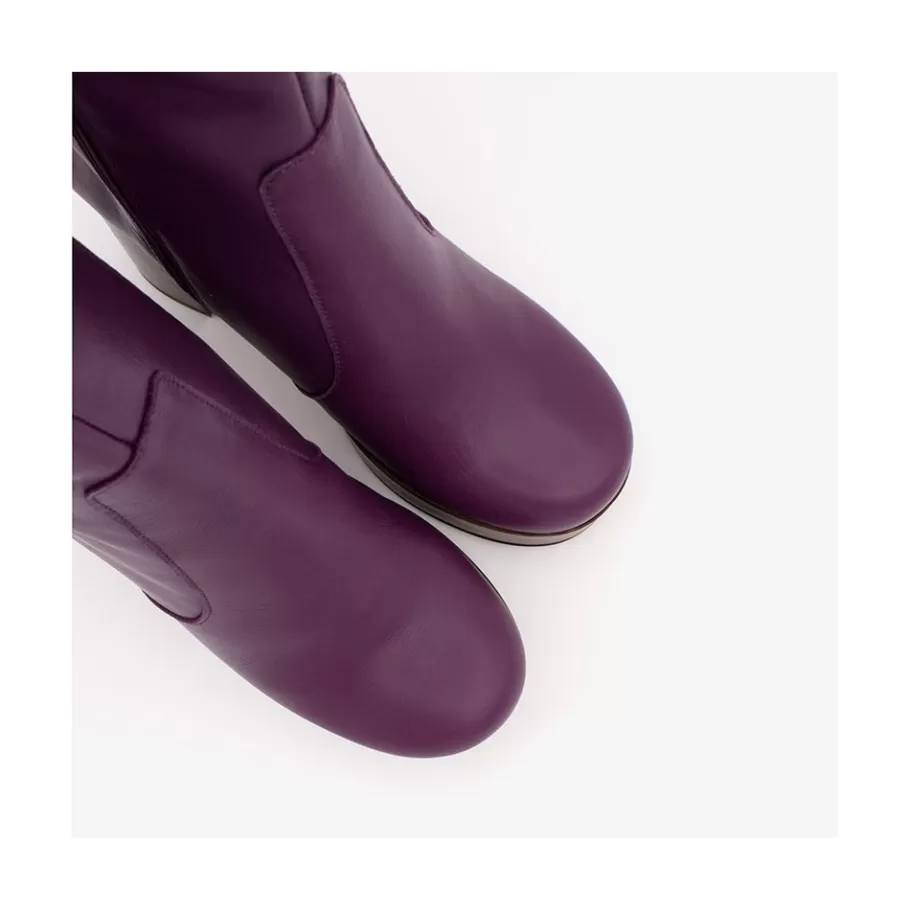 Heeled Shoes<Ángel Alarcón Cadeo - Women S Leather Ankle Boots With Wood High Heel & Platform