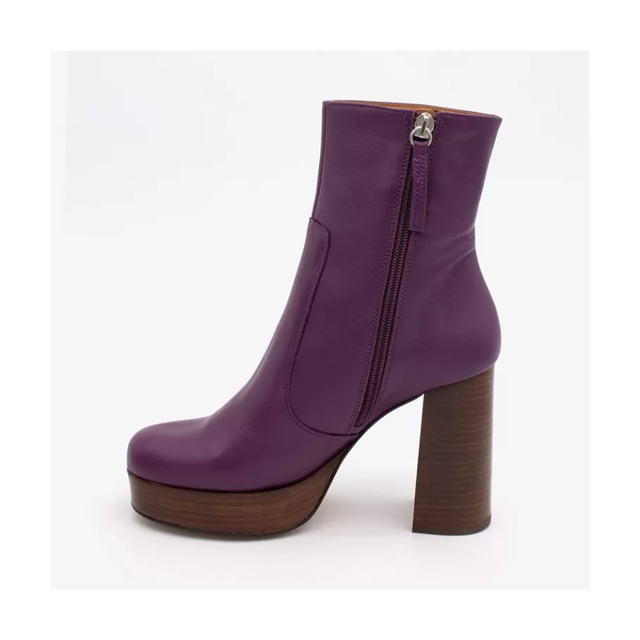 Heeled Shoes<Ángel Alarcón Cadeo - Women S Leather Ankle Boots With Wood High Heel & Platform