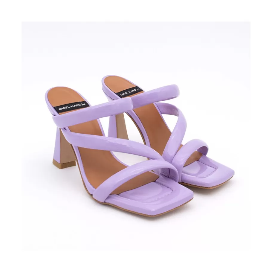 Sandals<Ángel Alarcón Cameron - Shiny Leather Padded Straps Sandals With High Heel