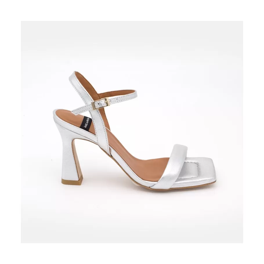 Metallized Shoes<Ángel Alarcón Carole - Heeled Women S Metallized Leather Sandals