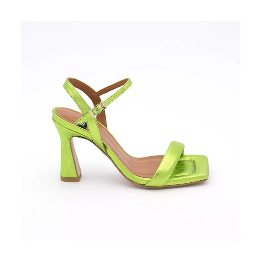 Metallized Shoes<Ángel Alarcón Carole - Heeled Women S Metallized Leather Sandals