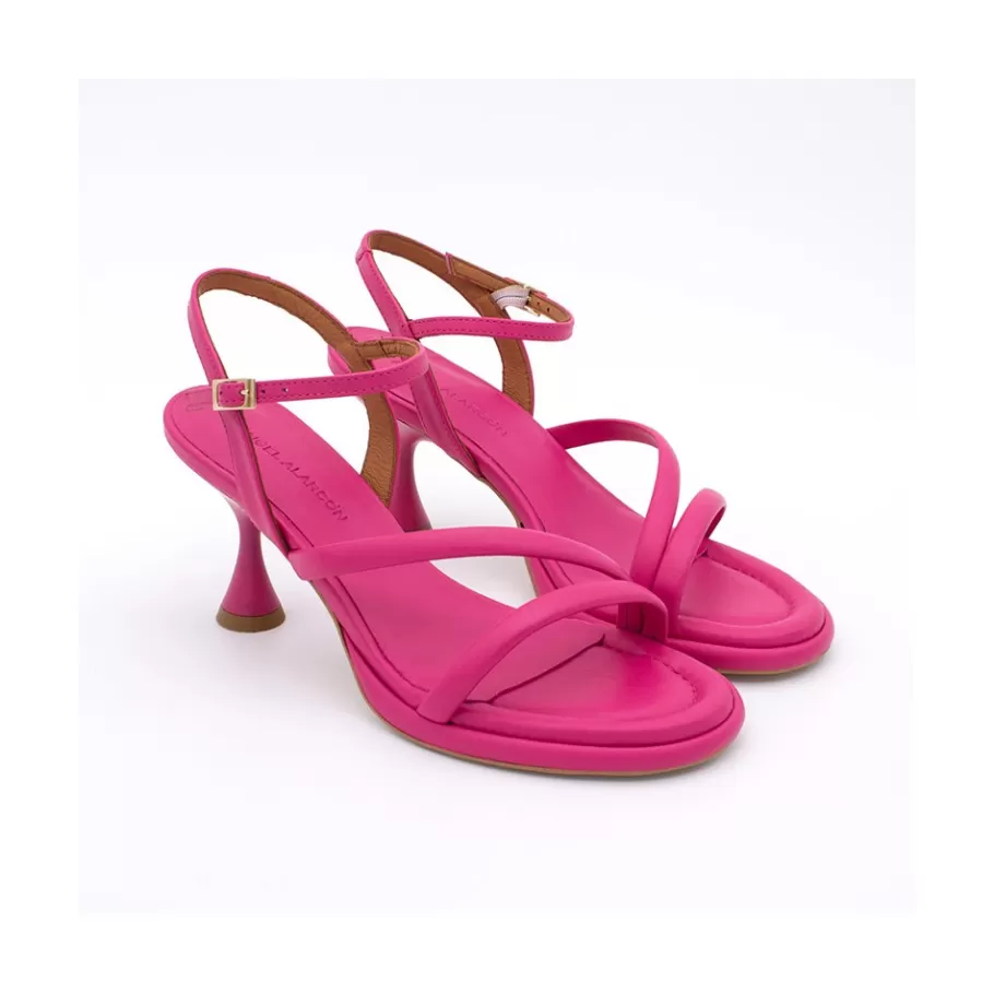 Sandals<Ángel Alarcón Cathy - Leather Padded Sandals With Conical Heel