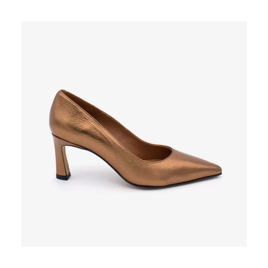 Metallized Shoes<Ángel Alarcón Febe - Metallized Leather Stiletto With Medium Heel