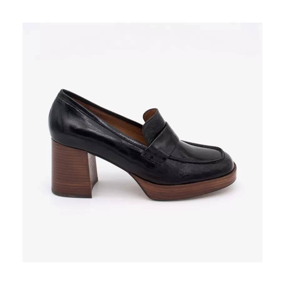 Moccasins<Ángel Alarcón Gadea - Women S Leather Mocassin With Wood Heel & Platform