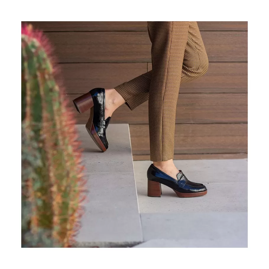 Moccasins<Ángel Alarcón Gadea - Women S Leather Mocassin With Wood Heel & Platform