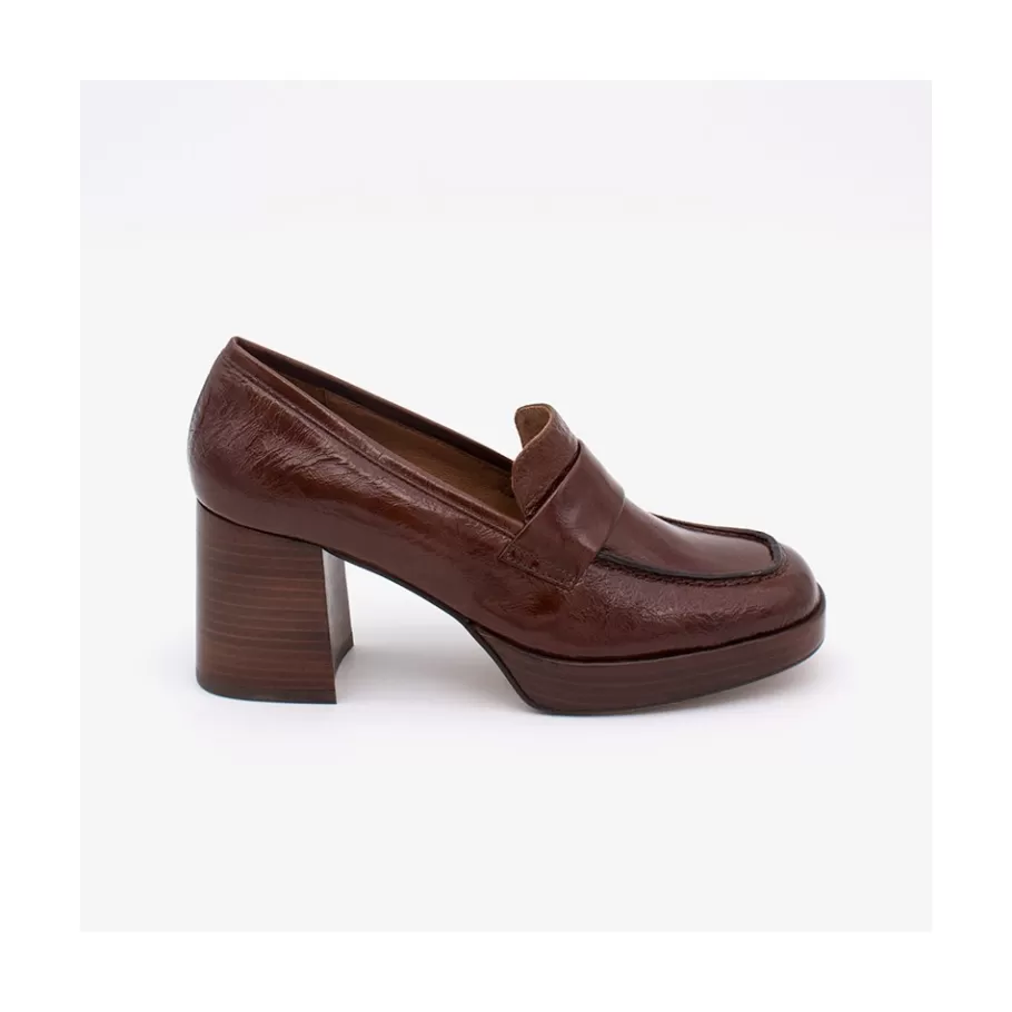 Moccasins<Ángel Alarcón Gadea - Women S Leather Mocassin With Wood Heel & Platform