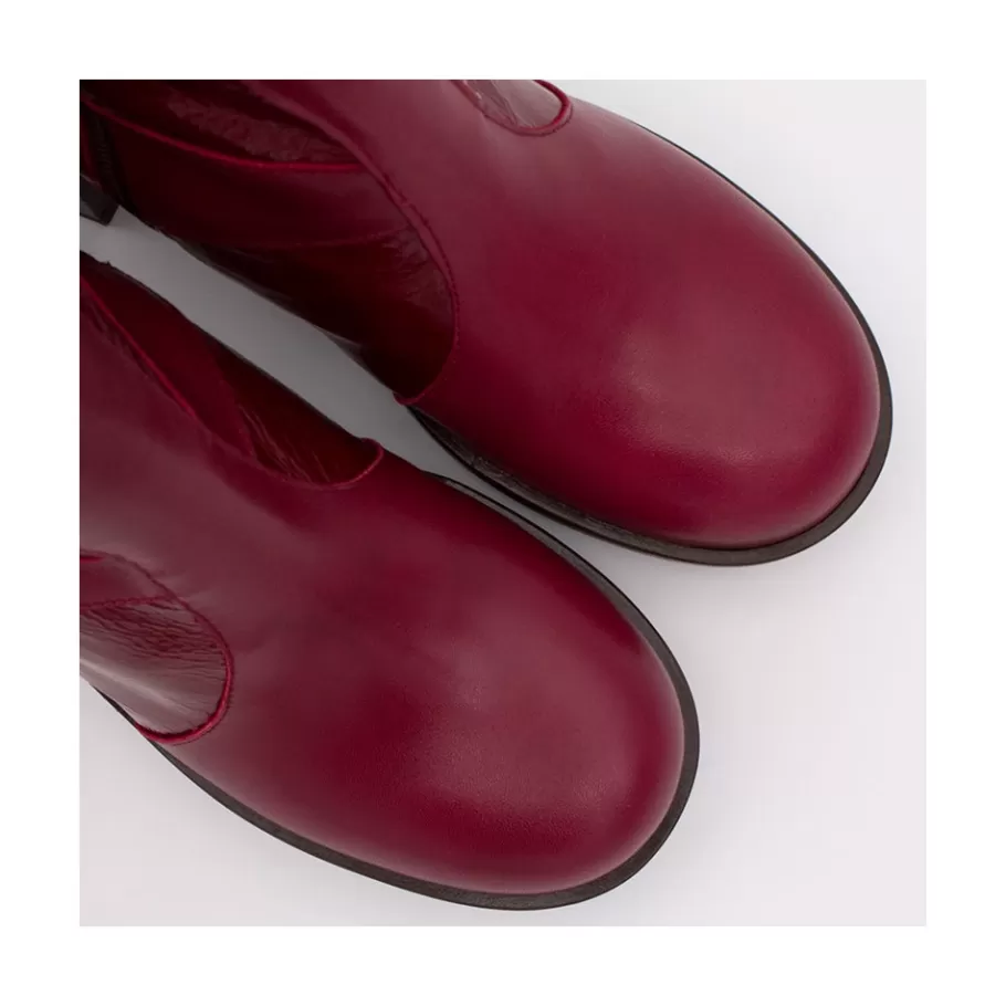 Last Units<Ángel Alarcón Ingrid - Leather Ankle Boots With Wood Block Heel & Platform