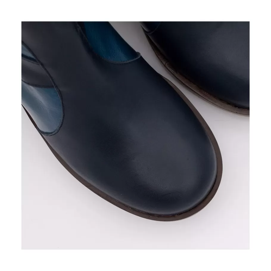 Last Units<Ángel Alarcón Ingrid - Leather Ankle Boots With Wood Block Heel & Platform