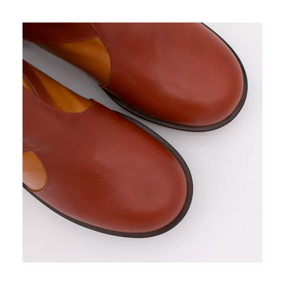 Last Units<Ángel Alarcón Ingrid - Leather Ankle Boots With Wood Block Heel & Platform