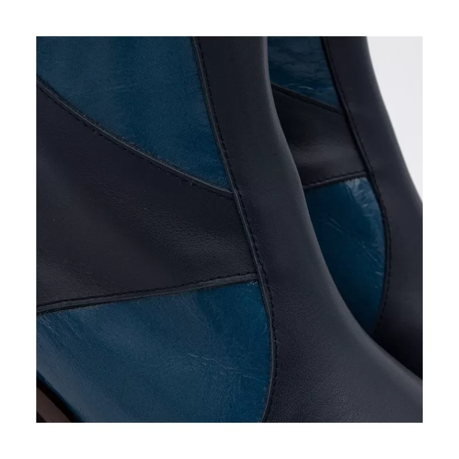 Last Units<Ángel Alarcón Ingrid - Leather Ankle Boots With Wood Block Heel & Platform