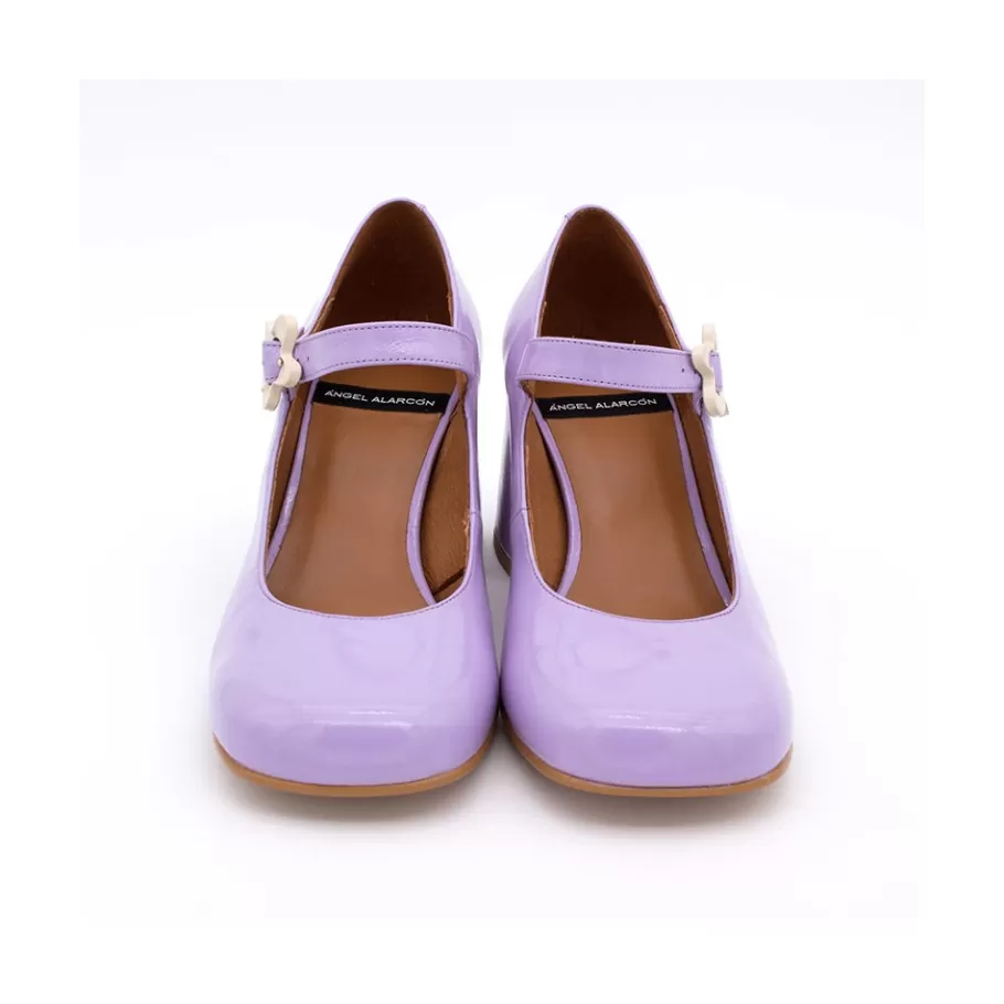Mary Jane<Ángel Alarcón Jett Flower - Shiny Leather Mary Jane Shoes With Flower Buckle