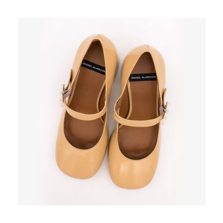 Mary Jane<Ángel Alarcón Jett Flower - Shiny Leather Mary Jane Shoes With Flower Buckle