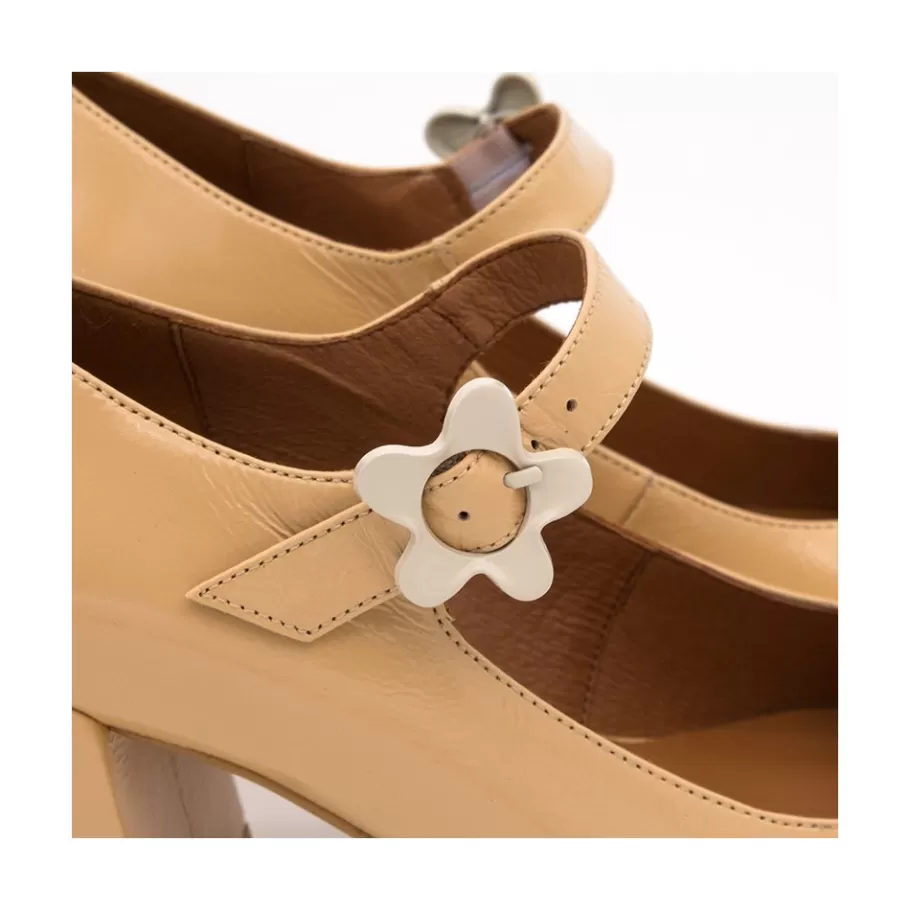Mary Jane<Ángel Alarcón Jett Flower - Shiny Leather Mary Jane Shoes With Flower Buckle