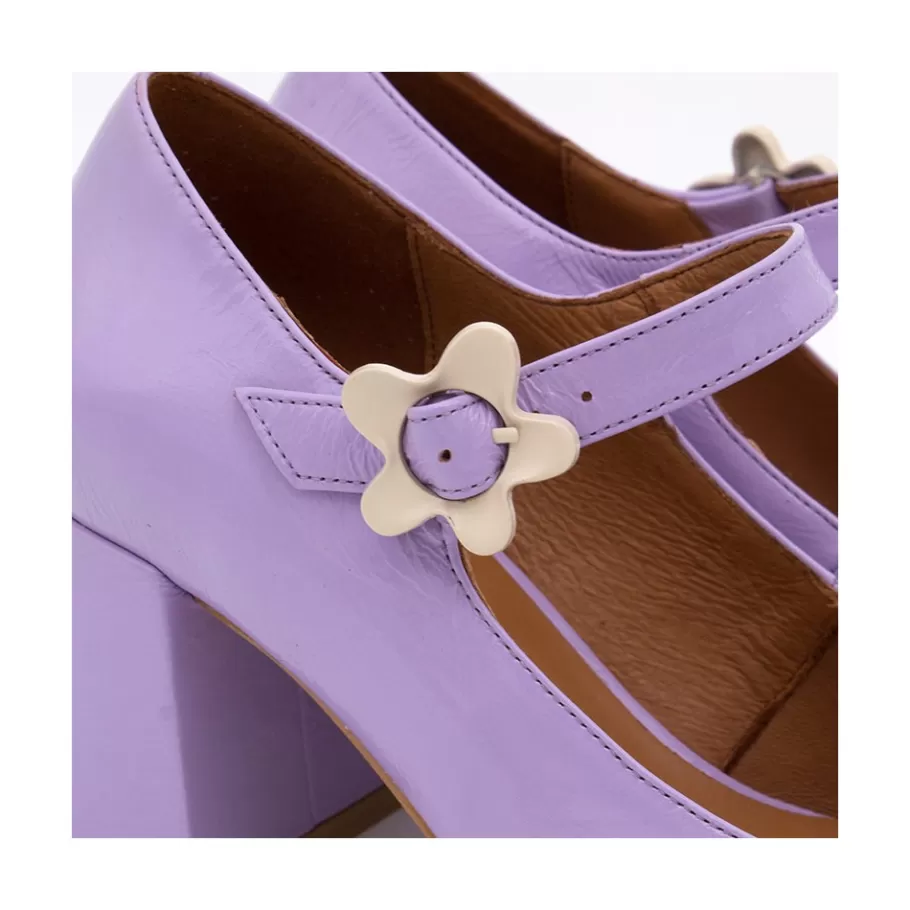 Mary Jane<Ángel Alarcón Jett Flower - Shiny Leather Mary Jane Shoes With Flower Buckle