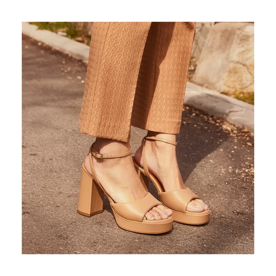 Sandals<Ángel Alarcón Kelis - Leather Padded Ankle Strap Sandals With Block Heel & Platform