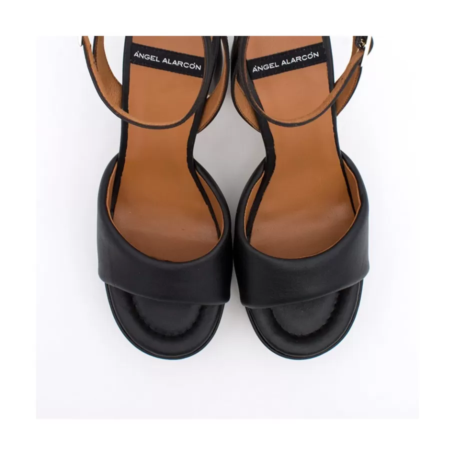 Sandals<Ángel Alarcón Kelis - Leather Padded Ankle Strap Sandals With Block Heel & Platform