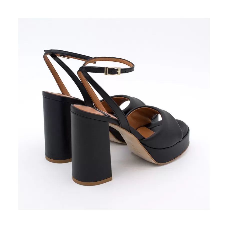 Sandals<Ángel Alarcón Kelis - Leather Padded Ankle Strap Sandals With Block Heel & Platform