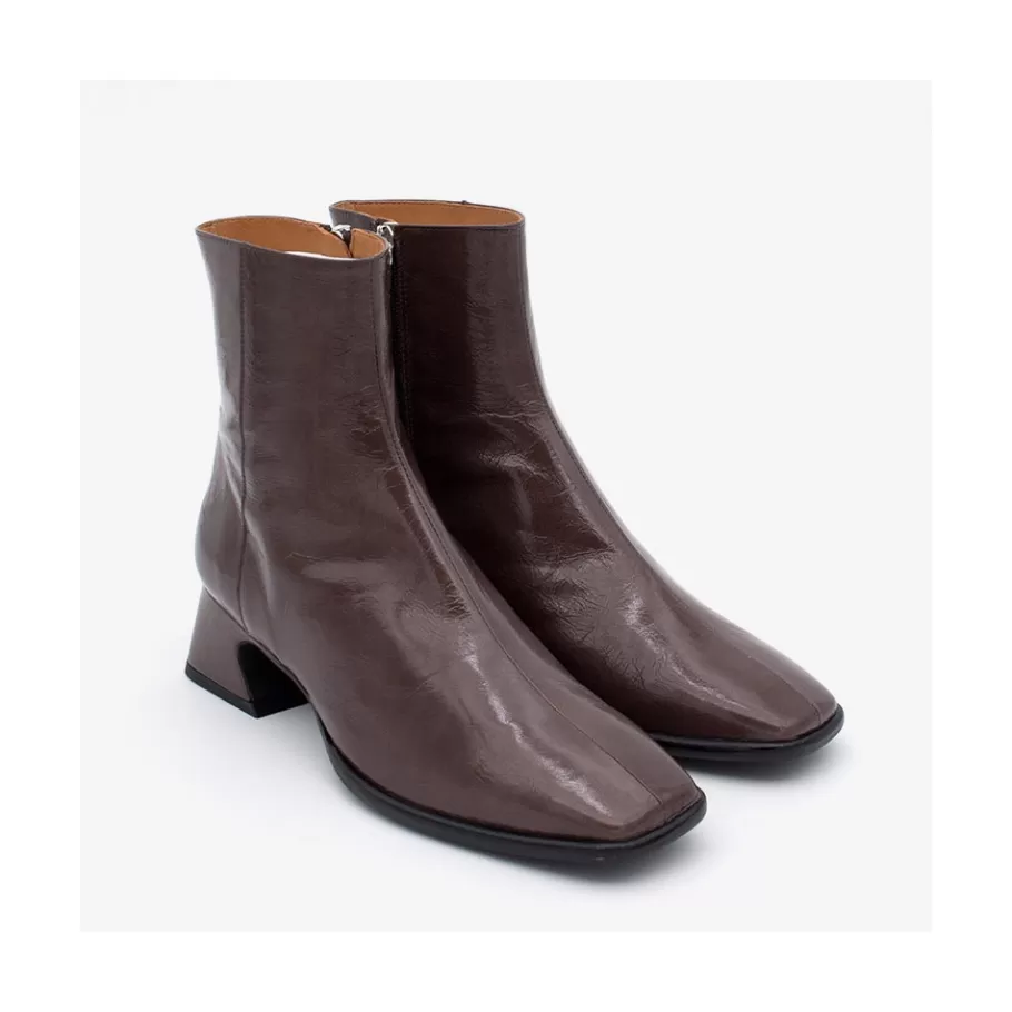 Boots And Booties<Ángel Alarcón Masha - Comfortable Shiny Leather Woman Booties With Low Heel