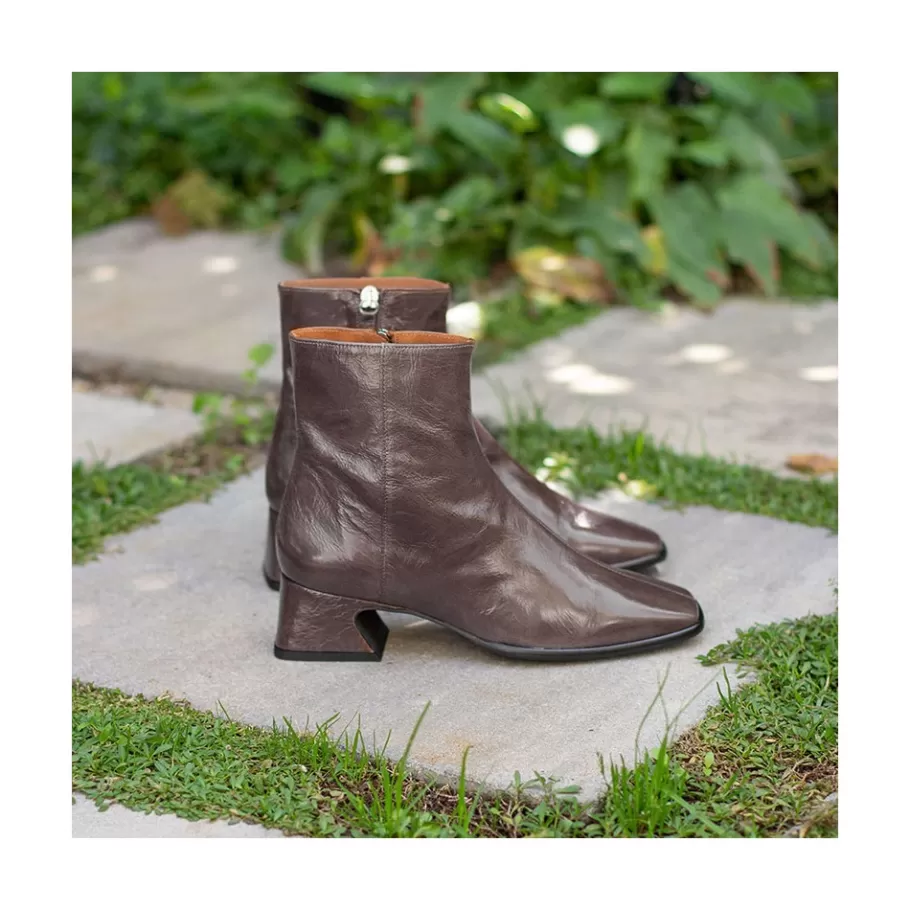 Boots And Booties<Ángel Alarcón Masha - Comfortable Shiny Leather Woman Booties With Low Heel