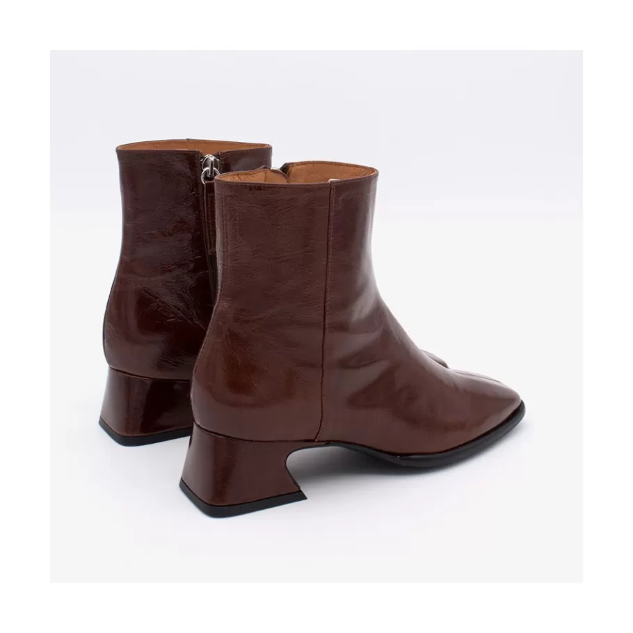 Boots And Booties<Ángel Alarcón Masha - Comfortable Shiny Leather Woman Booties With Low Heel
