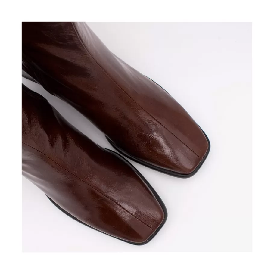 Boots And Booties<Ángel Alarcón Masha - Comfortable Shiny Leather Woman Booties With Low Heel