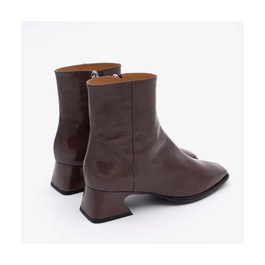 Boots And Booties<Ángel Alarcón Masha - Comfortable Shiny Leather Woman Booties With Low Heel