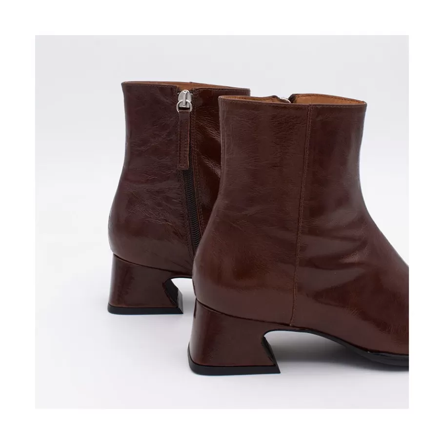 Boots And Booties<Ángel Alarcón Masha - Comfortable Shiny Leather Woman Booties With Low Heel