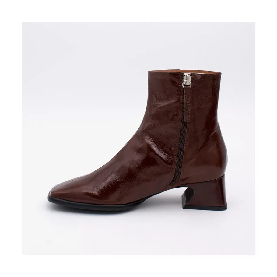 Boots And Booties<Ángel Alarcón Masha - Comfortable Shiny Leather Woman Booties With Low Heel