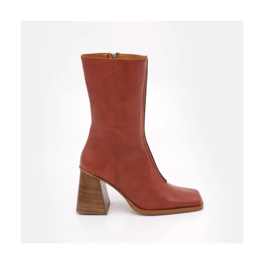 Last Units<Ángel Alarcón Motagua - Leather Women S Boots With Block Heel