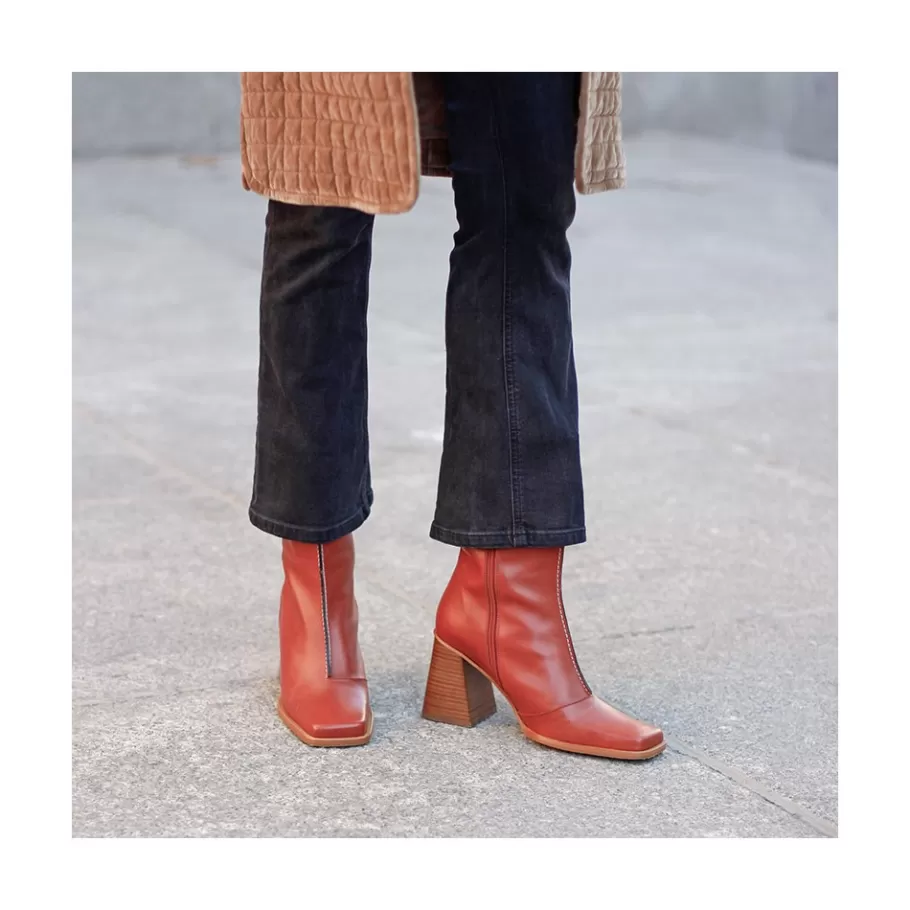 Last Units<Ángel Alarcón Motagua - Leather Women S Boots With Block Heel