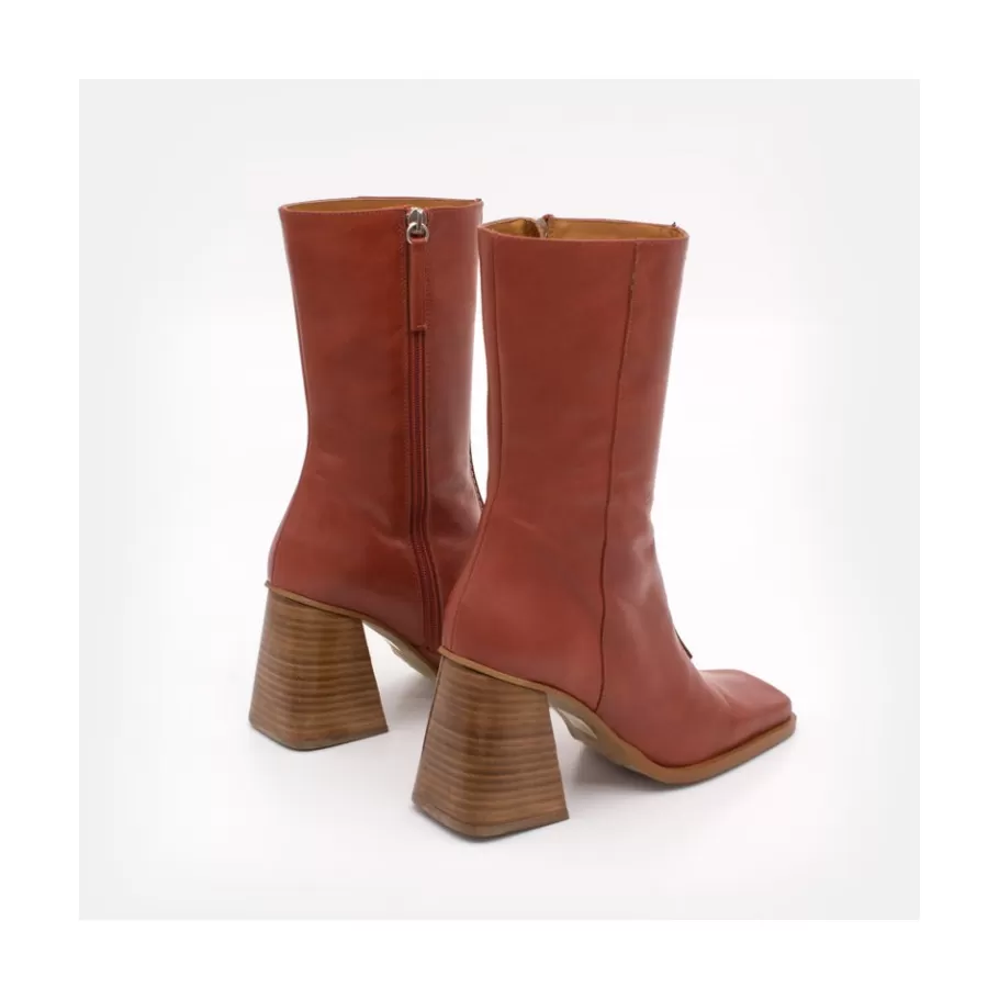 Last Units<Ángel Alarcón Motagua - Leather Women S Boots With Block Heel