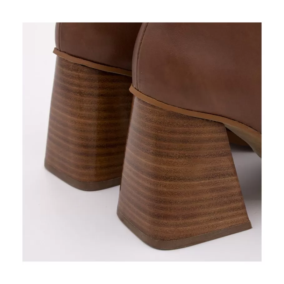 Last Units<Ángel Alarcón Motagua - Leather Women S Boots With Block Heel